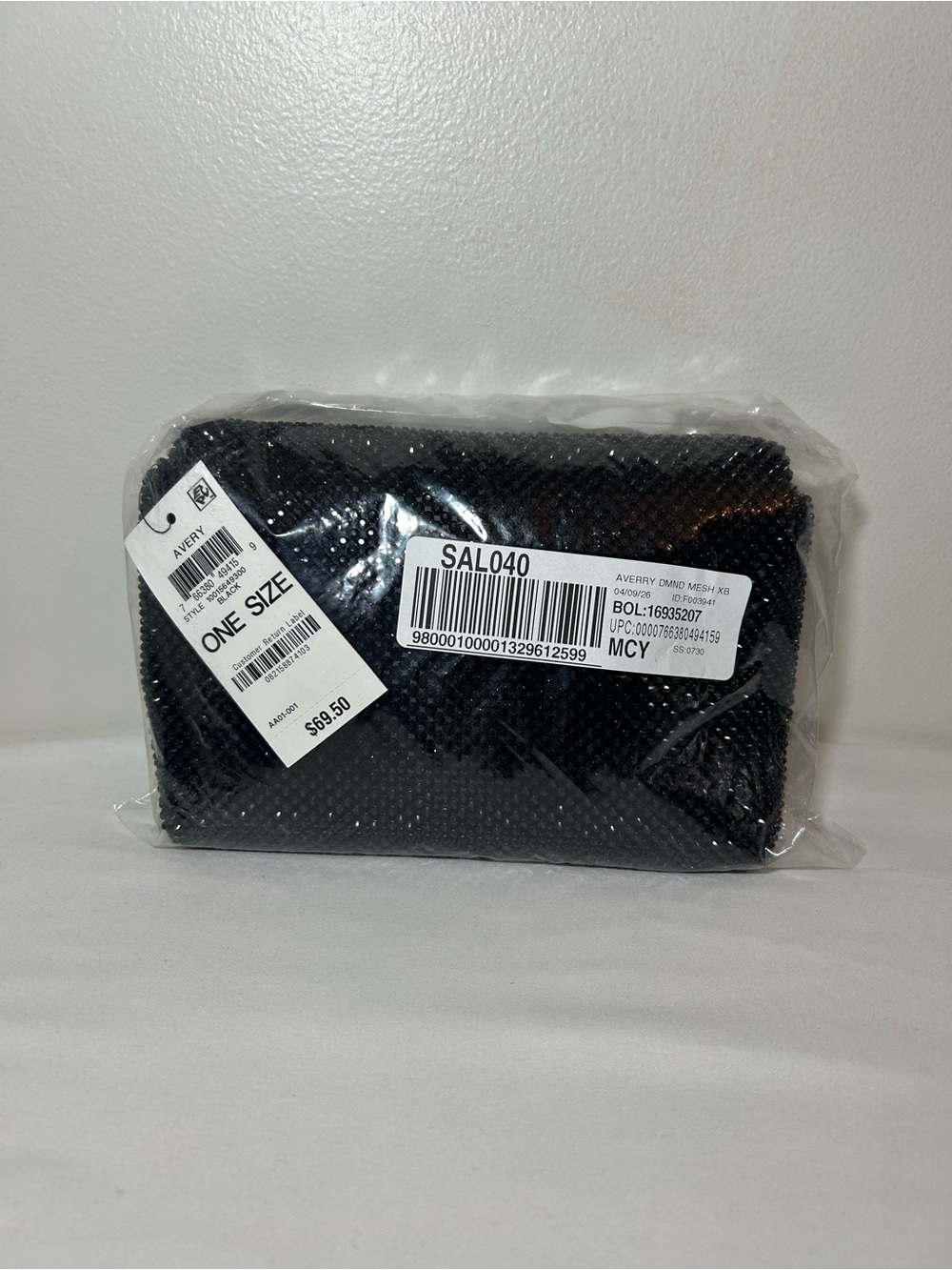 Avery Black Textured Mesh Toiletry Pouch INC concepts NWT